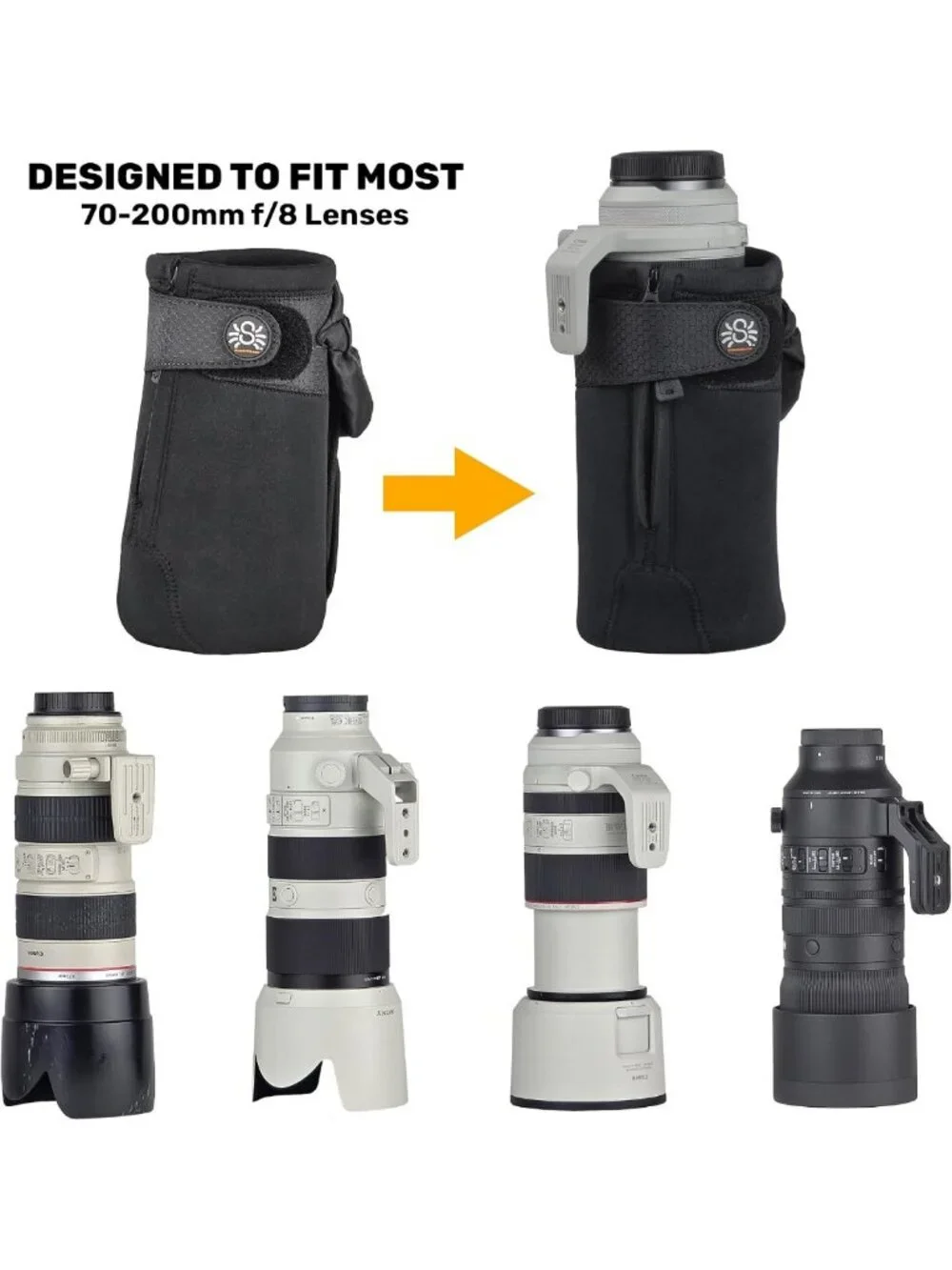 Camera Lens Pouch V2 for 70-200mm f/2.8 - Durable, Lightweight, Secure Storage
